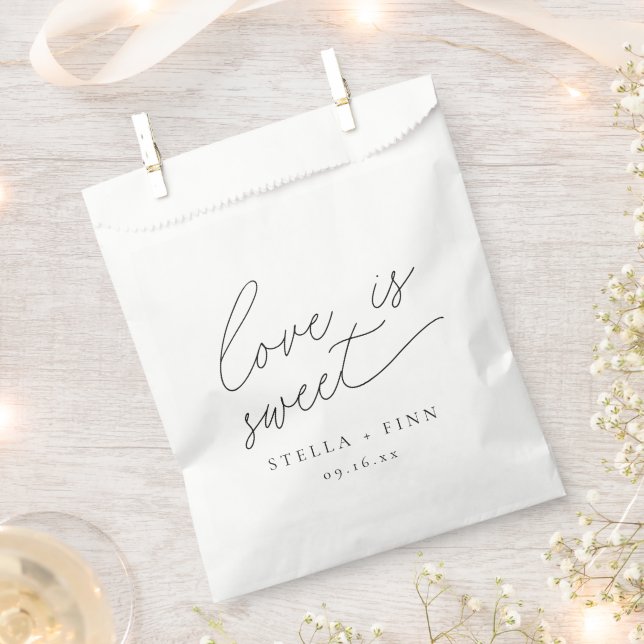 Bolsa De Papel Boda de Amor Dulce Escritura Moderna (Cortado)