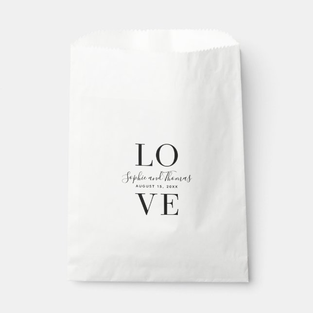 Bolsa De Papel Boda de amor elegante y moderno (Anverso)