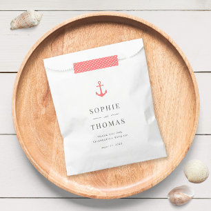 Bolsa De Papel Boda de anclaje clásico moderno de color editable