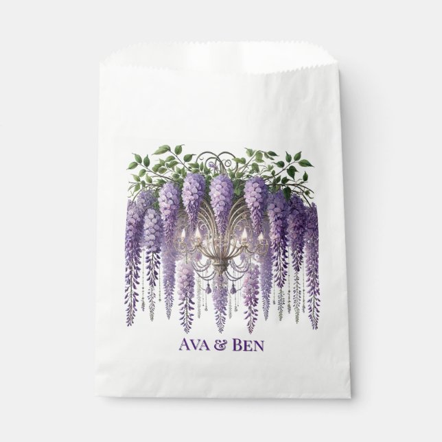 Bolsa De Papel Boda de araña de glicinia morada (Anverso)