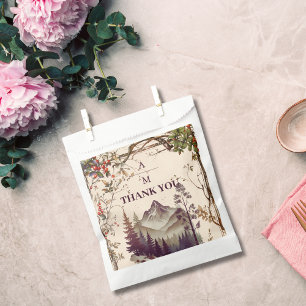 Bolsa De Papel Boda de árbol Evergreen del bosque montañoso vinta