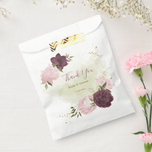 Bolsa De Papel boda de arbolado rosa de cabernet