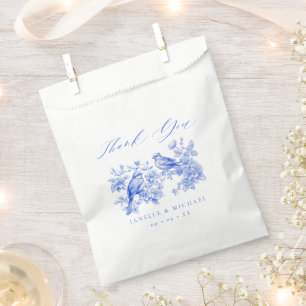 Bolsa De Papel Boda de Aves Amores Vintage Chinoiserie Azul