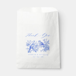 Bolsa De Papel Boda de Aves Amores Vintage Chinoiserie Azul