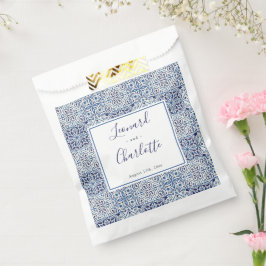 Bolsa De Papel Boda de azulejos azules