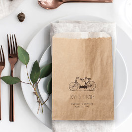 Bolsa De Papel Boda de Bicicleta de Tándem Vintage Gracias