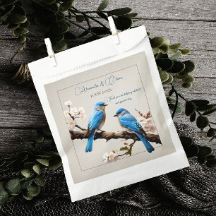 Bolsa De Papel Boda de Bluebirds de primavera