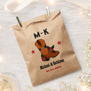 Bolsa De Papel Boda de Boho de Boho de Boho de la floral occident