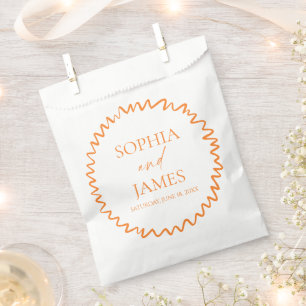 Bolsa De Papel Boda de Borde Ondulado Naranja Cítrico Caprichoso