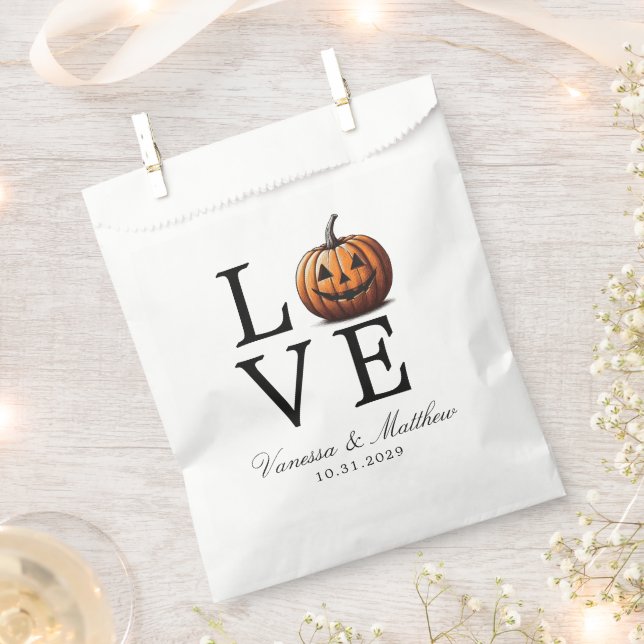 Bolsa De Papel Boda de Calabaza de Amor (Cortado)