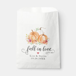Bolsa De Papel Boda De Calabazas Caídas En Amor
