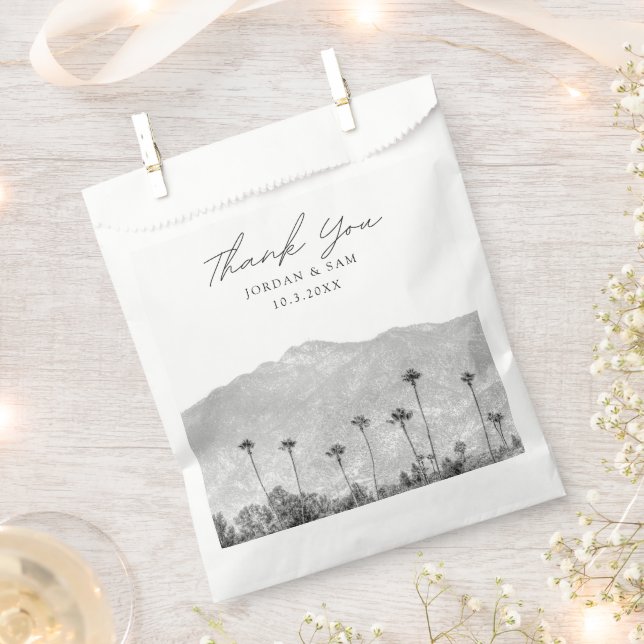 Bolsa De Papel Boda de California Boho Photo Black & White (Cortado)