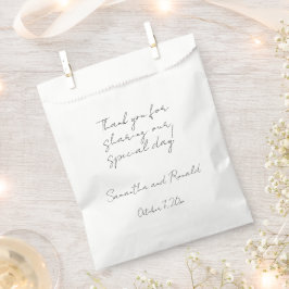 Bolsa De Papel Boda de caligrafía Minimalista de texto negro mode