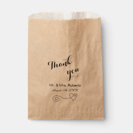 Bolsa De Papel Boda de caligrafía simple