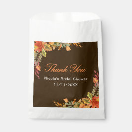 Bolsa De Papel Boda de Campo con Hojas de Otoño
