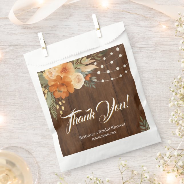Bolsa De Papel Boda de Campo Otoño Regalo de Boda (Cortado)