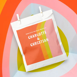 Bolsa De Papel Boda de Citrus Retro Negrita