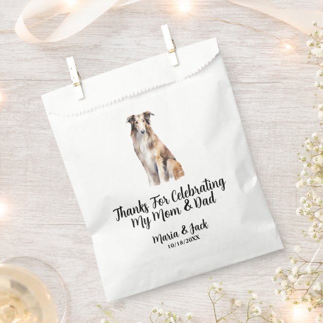 Bolsa De Papel Boda de cócteles Mascota de perro de Borzoi (Cortado)