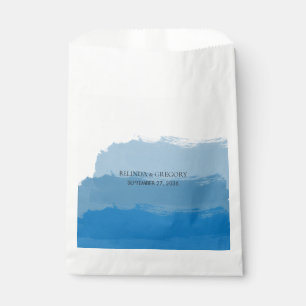 Bolsa De Papel Boda de color azul de la playa