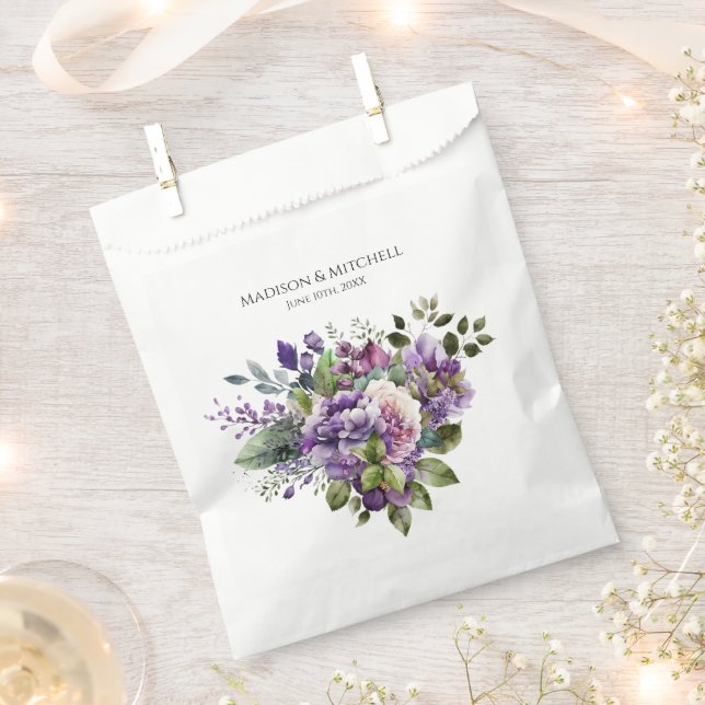 Bolsa De Papel Boda de color violeta púrpura (Cortado)