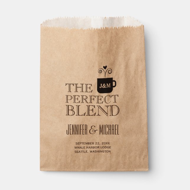 Bolsa De Papel Boda de compromiso Café o Té Buffet (Anverso)