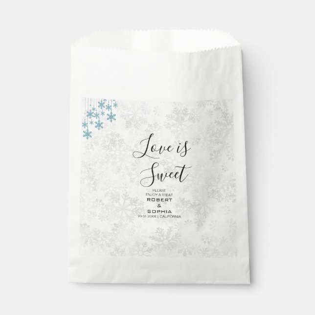 Bolsa De Papel Boda de copo de nieve en invierno (Anverso)