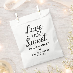 Bolsa De Papel Boda de Corazón de Escritura Moderna Amor es Dulce