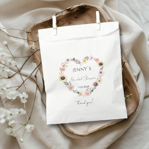 Bolsa De Papel Boda de corazón florido ducha de novia