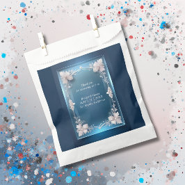 Bolsa De Papel boda de cuadros decorativos de arte azul polvorien