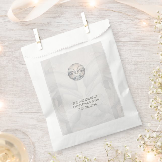 Bolsa De Papel Boda de delfín Whimsy moderno (Cortado)