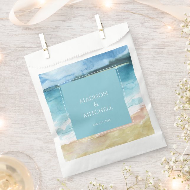 Bolsa De Papel Boda de destino de marea acuática (Cortado)