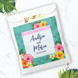 Bolsa De Papel Boda de destino de tarjeta de embarque tropical
