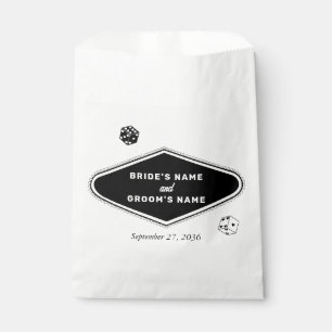 Bolsa De Papel Boda de destino del Casino de Las Vegas Blanco Neg