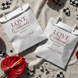 Bolsa De Papel Boda de dinero antiguo moderno en negrita rojo amo