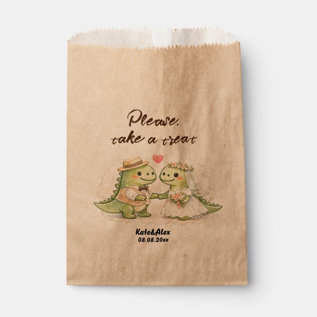 Bolsa De Papel Boda de Dinos (Anverso)