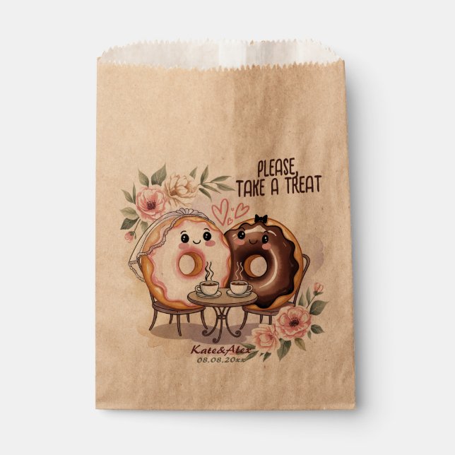 Bolsa De Papel Boda de Donas (Anverso)