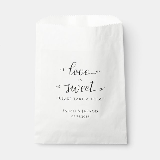 Bolsa De Papel Boda de dulce tipografía encantadora (Anverso)
