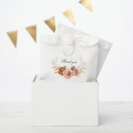 Bolsa De Papel boda de escudo floral vintage de agradecimiento