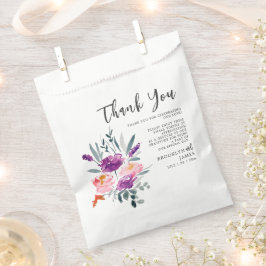 Bolsa De Papel Boda de flor acuarela