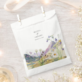 Bolsa De Papel Boda de Flor Silvestre Rustic Watercolor