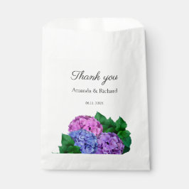 Bolsa De Papel Boda De Flores De Hidrangea Azules Y Rosa