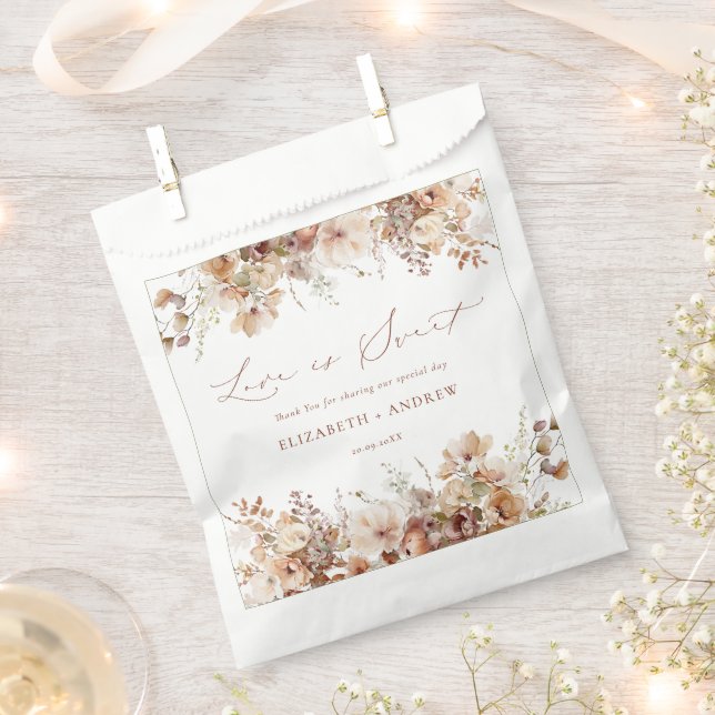 Bolsa De Papel Boda de Flores Rustic Boho Garden (Cortado)