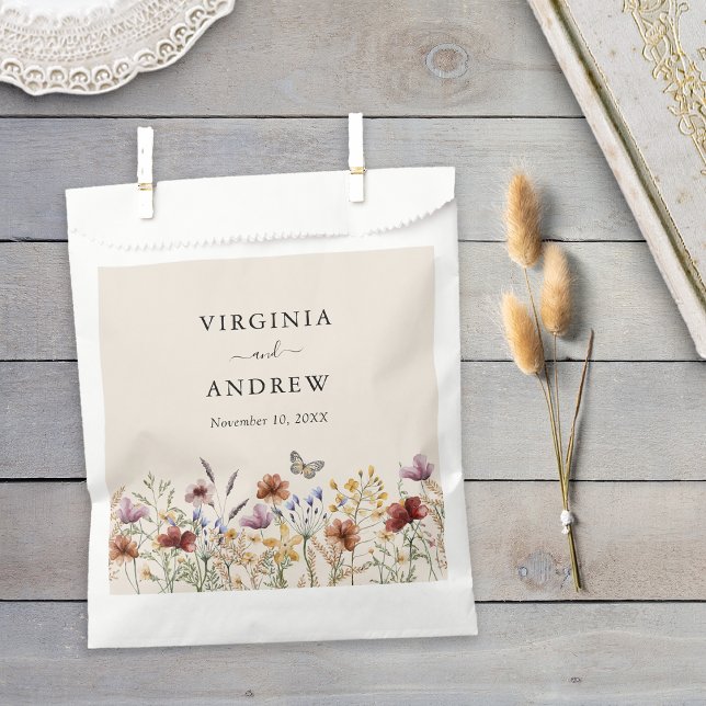 Bolsa De Papel Boda de flores silvestres boho (Boho Wildflower Wedding Favor Bag
)
