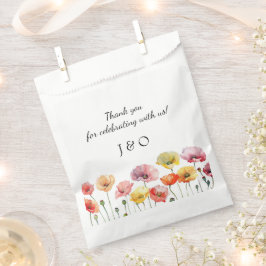 Bolsa De Papel Boda de flores silvestres de adormidera coloridas