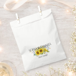 Bolsa De Papel Boda de flores silvestres de color azul girasol