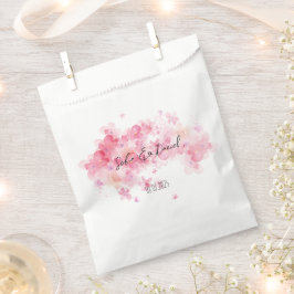 Bolsa De Papel Boda de flores silvestres rosadas minimalistas bla