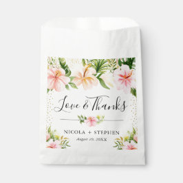 Bolsa De Papel Boda de flores tropicales acuarela
