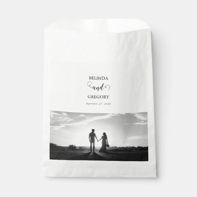 Bolsa De Papel Boda de fotografía de parejas de guiones modernos  (Anverso)