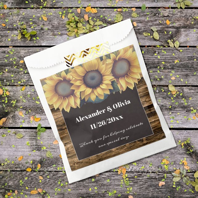 Bolsa De Papel Boda de girasol ruso (Rustic Sunflower Wedding Favor Bags)