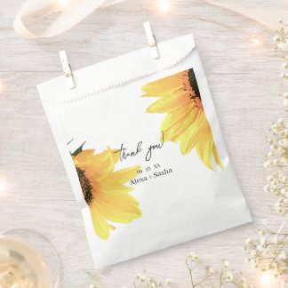 Bolsa De Papel Boda de girasoles acuarela